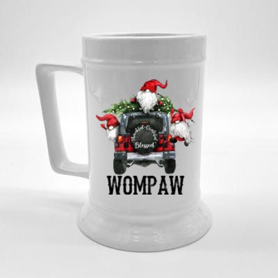 Thankful Grateful Blessed Wompaw Grandpa Gift Beer Stein