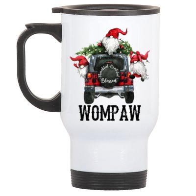 Thankful Grateful Blessed Wompaw Grandpa Gift Stainless Steel Travel Mug