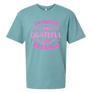 Thankful Grateful Blessed Gift Sueded Cloud Jersey T-Shirt