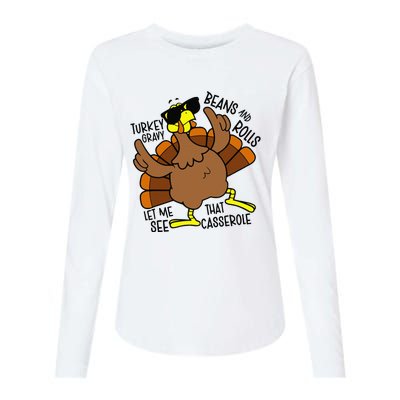 Turkey Gravy Beans And Rolls Let Me See That Casserole Womens Cotton Relaxed Long Sleeve T-Shirt