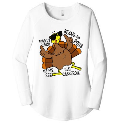 Turkey Gravy Beans And Rolls Let Me See That Casserole Women's Perfect Tri Tunic Long Sleeve Shirt