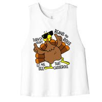 Turkey Gravy Beans And Rolls Let Me See That Casserole Women's Racerback Cropped Tank