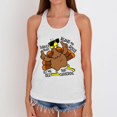 Turkey Gravy Beans And Rolls Let Me See That Casserole Women's Knotted Racerback Tank