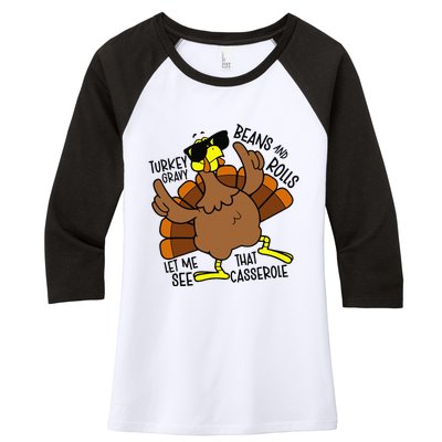 Turkey Gravy Beans And Rolls Let Me See That Casserole Women's Tri-Blend 3/4-Sleeve Raglan Shirt