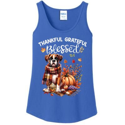 Thankful Grateful Blessed Cute Boxer Dog Fall YAll Autumn Funny Gift Ladies Essential Tank