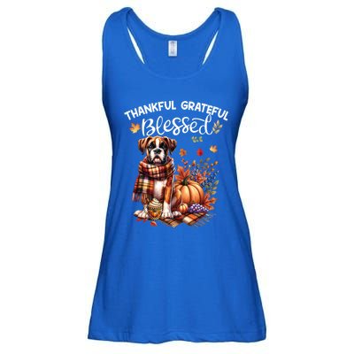 Thankful Grateful Blessed Cute Boxer Dog Fall YAll Autumn Funny Gift Ladies Essential Flowy Tank