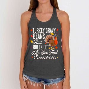 Turkey Gravy Beans And Rolls Let Me See That Casserole Women's Knotted Racerback Tank