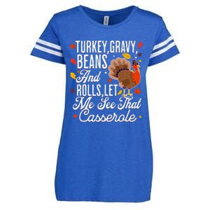 Turkey Gravy Beans And Rolls Let Me See That Casserole Enza Ladies Jersey Football T-Shirt