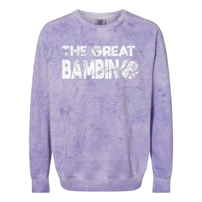 The Great Bambino Simple Baseball Legend Design Distressed Colorblast Crewneck Sweatshirt