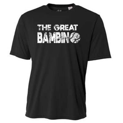 The Great Bambino Simple Baseball Legend Design Distressed Cooling Performance Crew T-Shirt