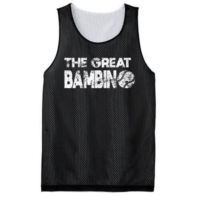 The Great Bambino Simple Baseball Legend Design Distressed Mesh Reversible Basketball Jersey Tank