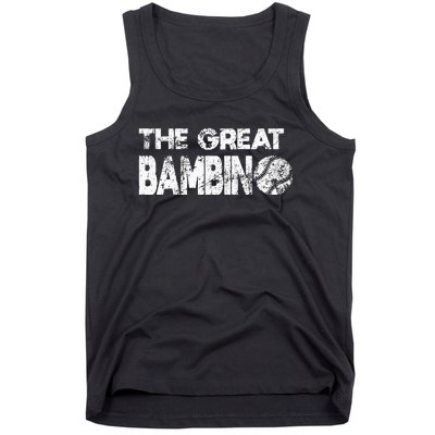 The Great Bambino Simple Baseball Legend Design Distressed Tank Top