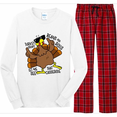 Turkey Gravy Beans And Rolls Let Me See That Casserole Long Sleeve Pajama Set