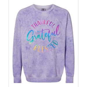 Thankful Grateful Blessed Cute Gift Colorblast Crewneck Sweatshirt