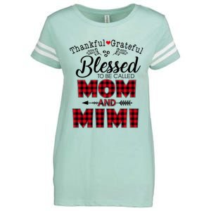 Thankful Grateful Blessed To Be Called Mom And Mimi Gift Enza Ladies Jersey Football T-Shirt