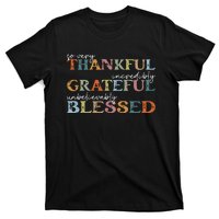 Thankful Grateful Blessed Happy Thanksgiving Day T-Shirt