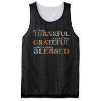 Thankful Grateful Blessed Happy Thanksgiving Day Mesh Reversible Basketball Jersey Tank