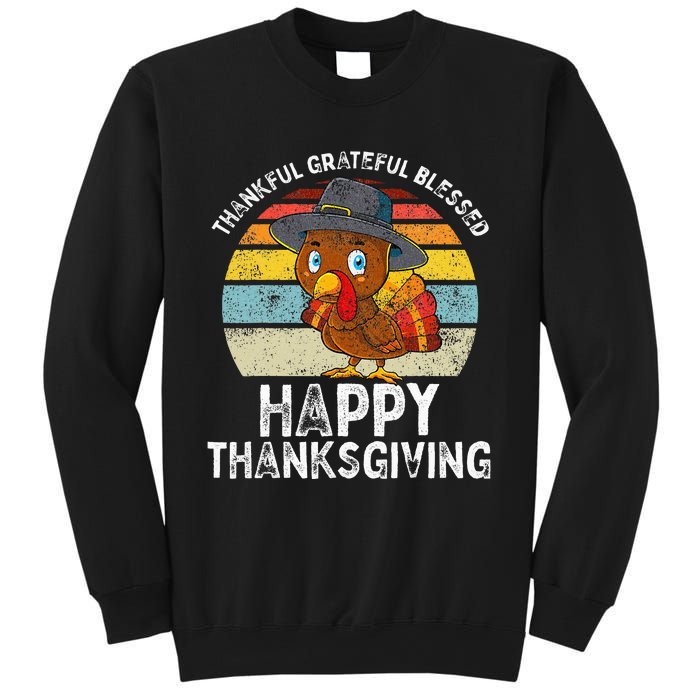 Thankful Grateful Blessed Happy Thanksgiving Turkey Sweatshirt