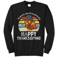 Thankful Grateful Blessed Happy Thanksgiving Turkey Tall Sweatshirt