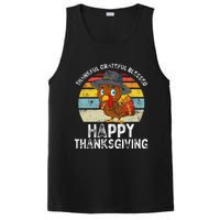 Thankful Grateful Blessed Happy Thanksgiving Turkey PosiCharge Competitor Tank