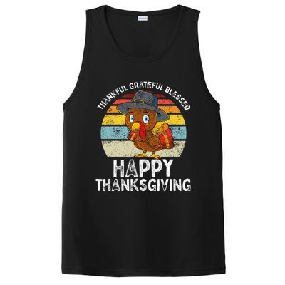 Thankful Grateful Blessed Happy Thanksgiving Turkey PosiCharge Competitor Tank