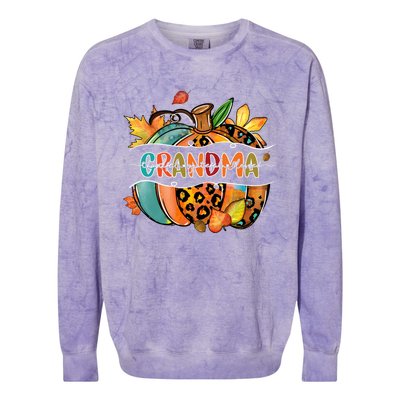 Thankful Grateful Blessed Grandma Pumpkin Matching Family Great Gift Colorblast Crewneck Sweatshirt