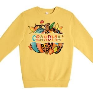 Thankful Grateful Blessed Grandma Pumpkin Matching Family Great Gift Premium Crewneck Sweatshirt