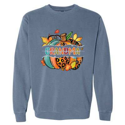 Thankful Grateful Blessed Grandma Pumpkin Matching Family Great Gift Garment-Dyed Sweatshirt