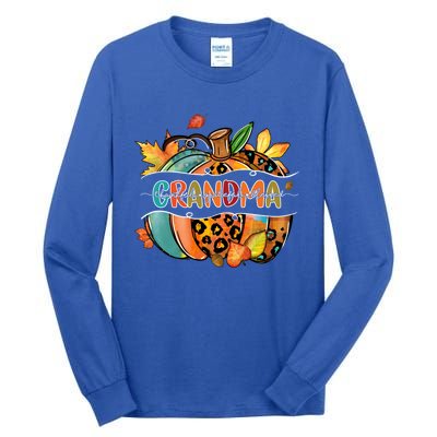 Thankful Grateful Blessed Grandma Pumpkin Matching Family Great Gift Tall Long Sleeve T-Shirt