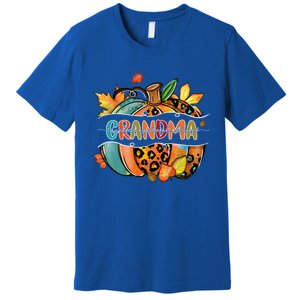 Thankful Grateful Blessed Grandma Pumpkin Matching Family Great Gift Premium T-Shirt