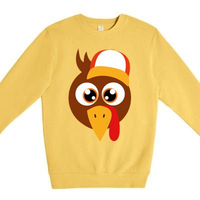 Thankful Grateful Blessed Thanksgiving Turkey Baseball Hat Gift Premium Crewneck Sweatshirt