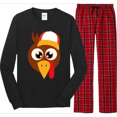 Thankful Grateful Blessed Thanksgiving Turkey Baseball Hat Gift Long Sleeve Pajama Set