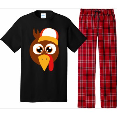 Thankful Grateful Blessed Thanksgiving Turkey Baseball Hat Gift Pajama Set