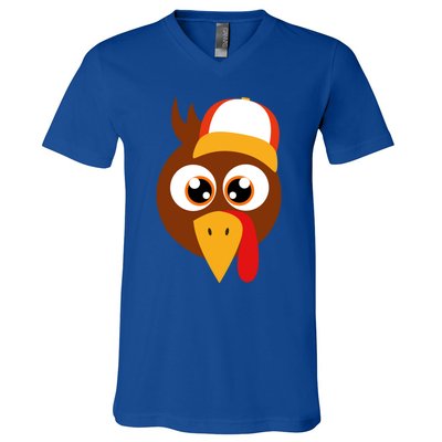 Thankful Grateful Blessed Thanksgiving Turkey Baseball Hat Gift V-Neck T-Shirt