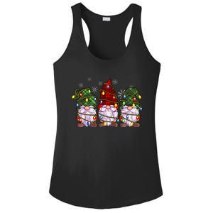 Three Gnomes Buffalo Plaid Red Christmas Ladies PosiCharge Competitor Racerback Tank