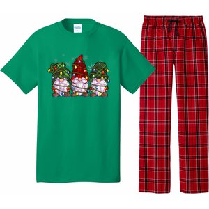 Three Gnomes Buffalo Plaid Red Christmas Pajama Set