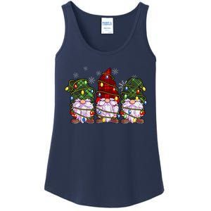 Three Gnomes Buffalo Plaid Red Christmas Ladies Essential Tank