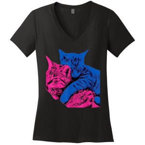 Tv Girl Band French Exit Album Funny Cat Lovers Women's V-Neck T-Shirt