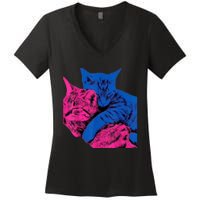 Tv Girl Band French Exit Album Funny Cat Lovers Women's V-Neck T-Shirt