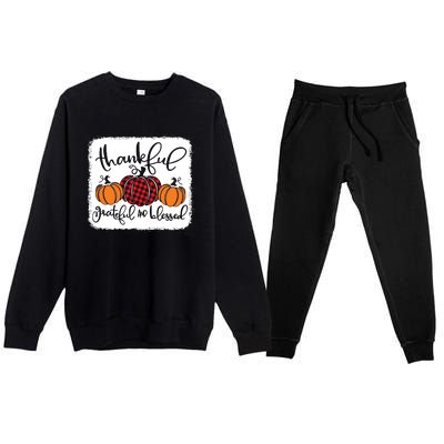 Thankful Grateful Blessed Thanksgiving Premium Crewneck Sweatsuit Set