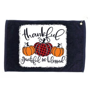 Thankful Grateful Blessed Thanksgiving Grommeted Golf Towel