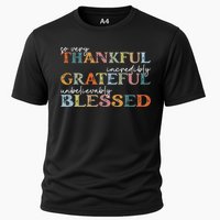 Thankful Grateful Blessed Happy Thanksgiving Day Funny Gifts Cooling Performance Crew T-Shirt