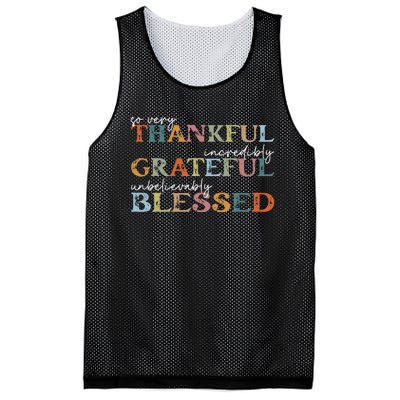 Thankful Grateful Blessed Happy Thanksgiving Day Funny Gifts Mesh Reversible Basketball Jersey Tank