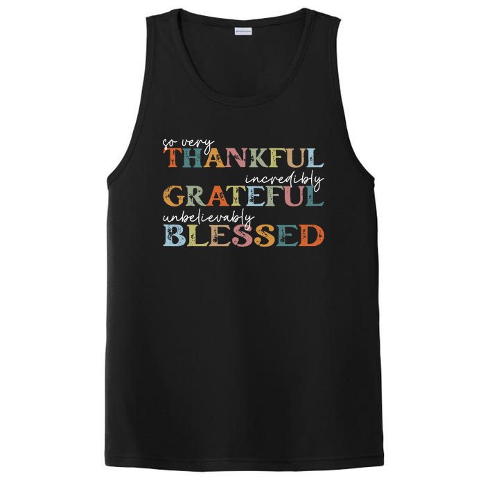 Thankful Grateful Blessed Happy Thanksgiving Day Funny Gifts PosiCharge Competitor Tank