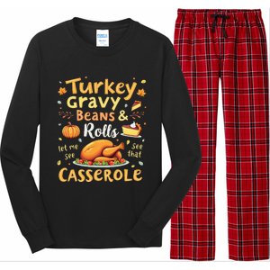 Turkey Gravy Beans And Rolls Let Me See That Casserole Fall Long Sleeve Pajama Set