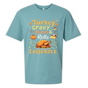 Turkey Gravy Beans And Rolls Let Me See That Casserole Fall Sueded Cloud Jersey T-Shirt