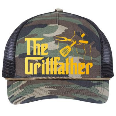 The Grillfather Bbq Grill & Smoker Barbecue Chef Retro Rope Trucker Hat Cap