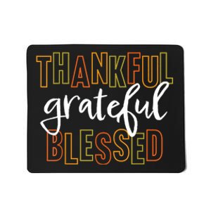 Thankful Grateful Blessed Women Girls Thanksgiving Mousepad