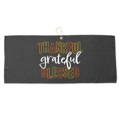 Thankful Grateful Blessed Women Girls Thanksgiving Large Microfiber Waffle Golf Towel