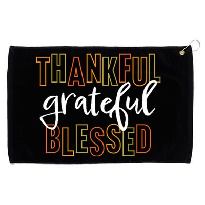 Thankful Grateful Blessed Women Girls Thanksgiving Grommeted Golf Towel